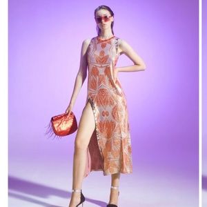 Custo Barcelona Therine Foil Red Dress